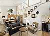 Open living room, kitchen and dining room.
