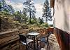 Back patio with peekaboo views of Pagosa Lake