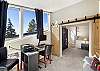 Office space with monitor and printer. Peekaboo views of Pagos Lake.
