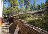 Back patio with nature surround and views of Pagosa Lake.