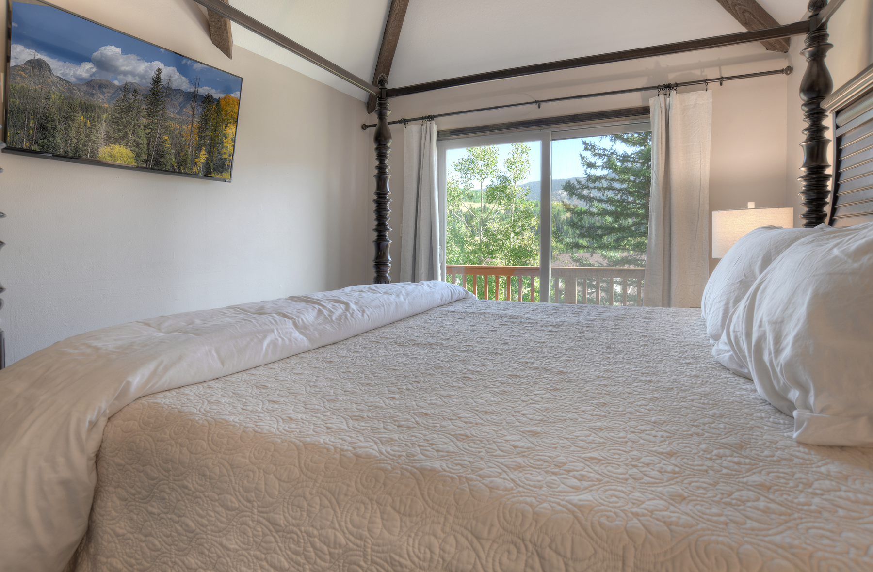 Master Bedroom - King, TV, Deck and attached bathroom (Upstairs)