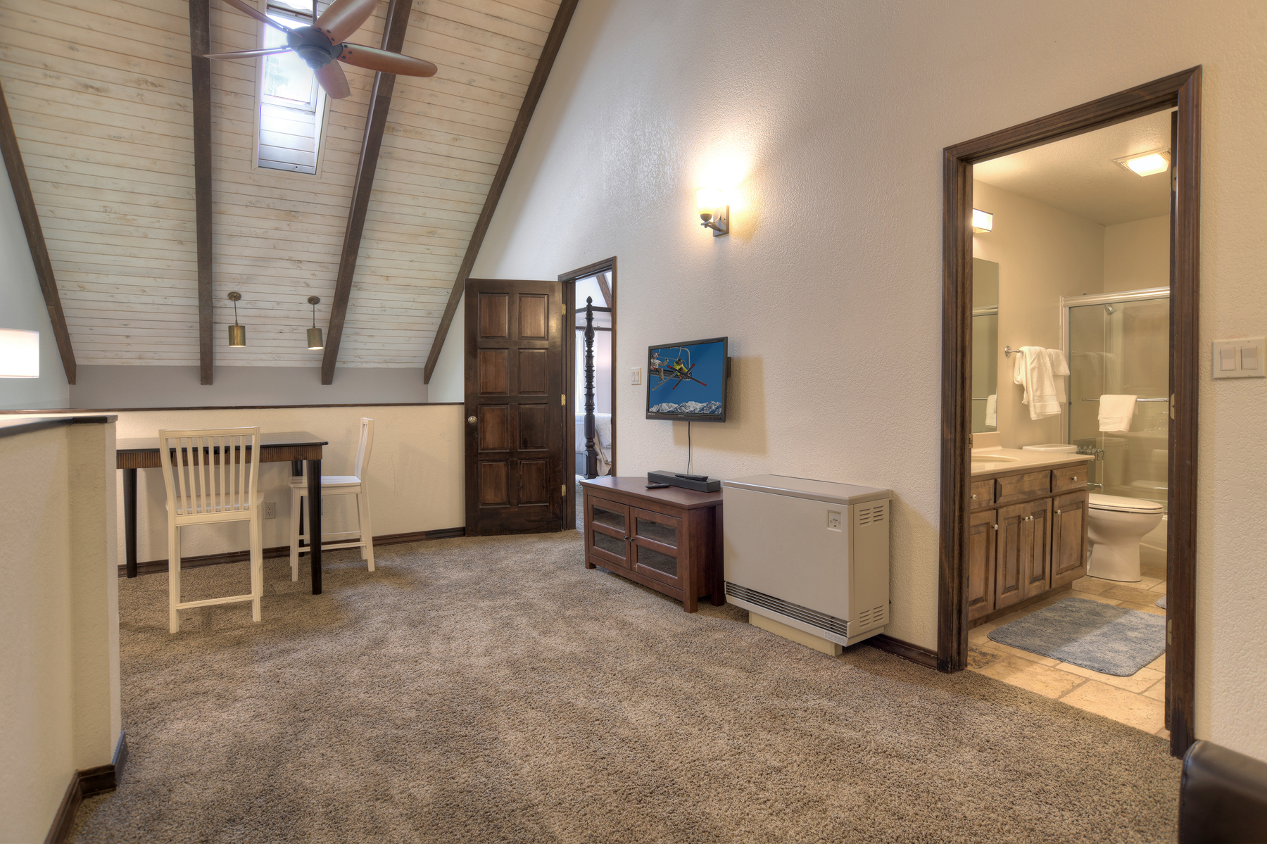 Loft with TV and desk