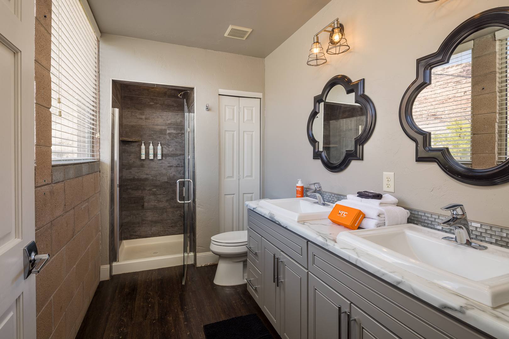 Full bathroom with a walk-in shower