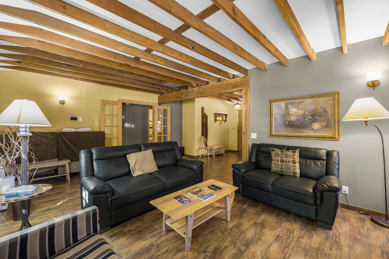 Spacious living room in the 2 bedroom unit