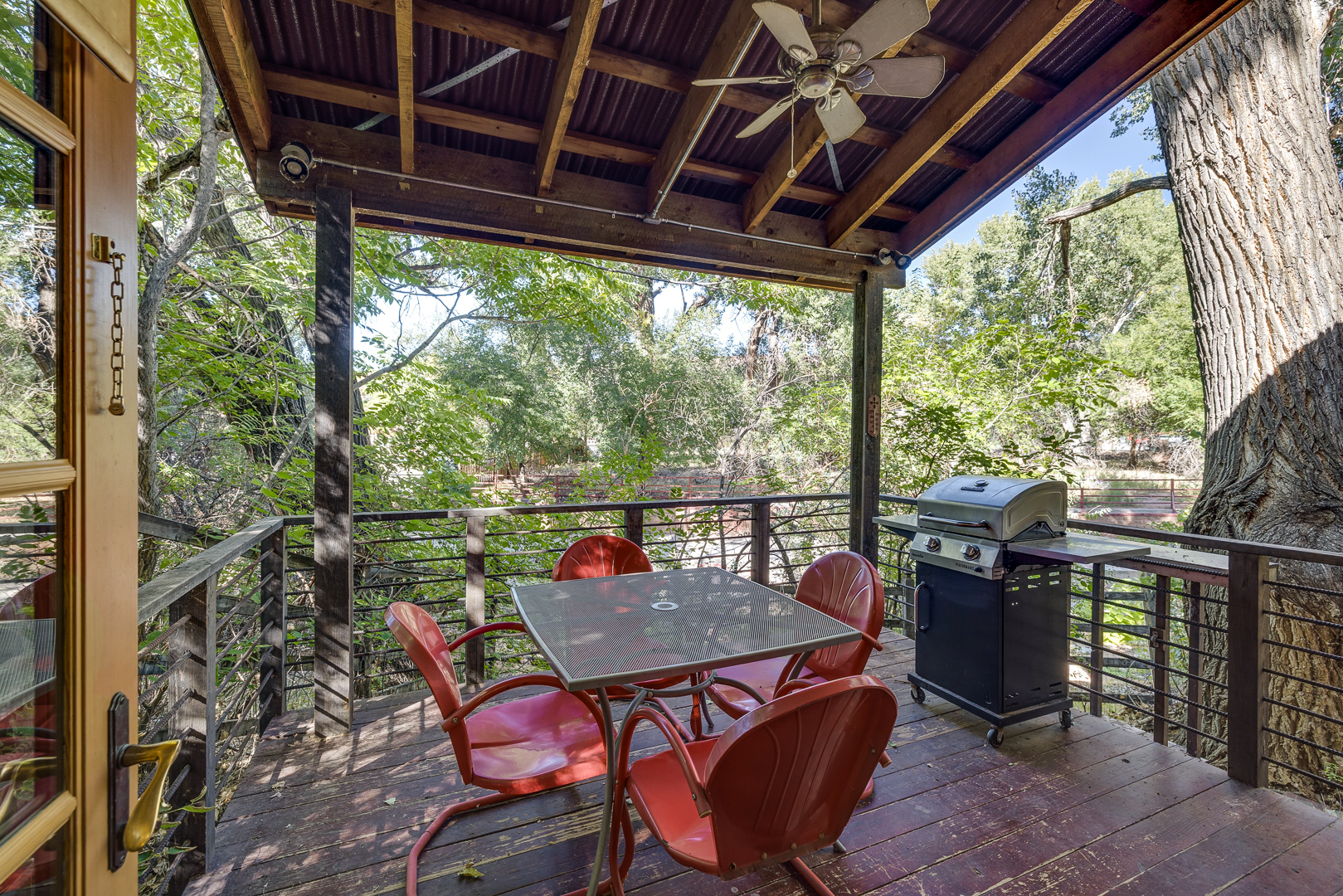 Private balcony & BBQ at the one bedroom unit