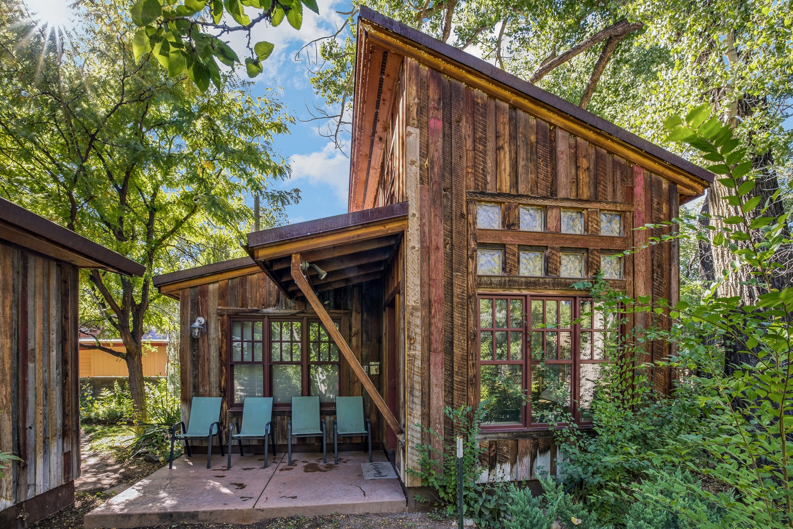 Come on in! This is the exterior to the one-bedroom cabin