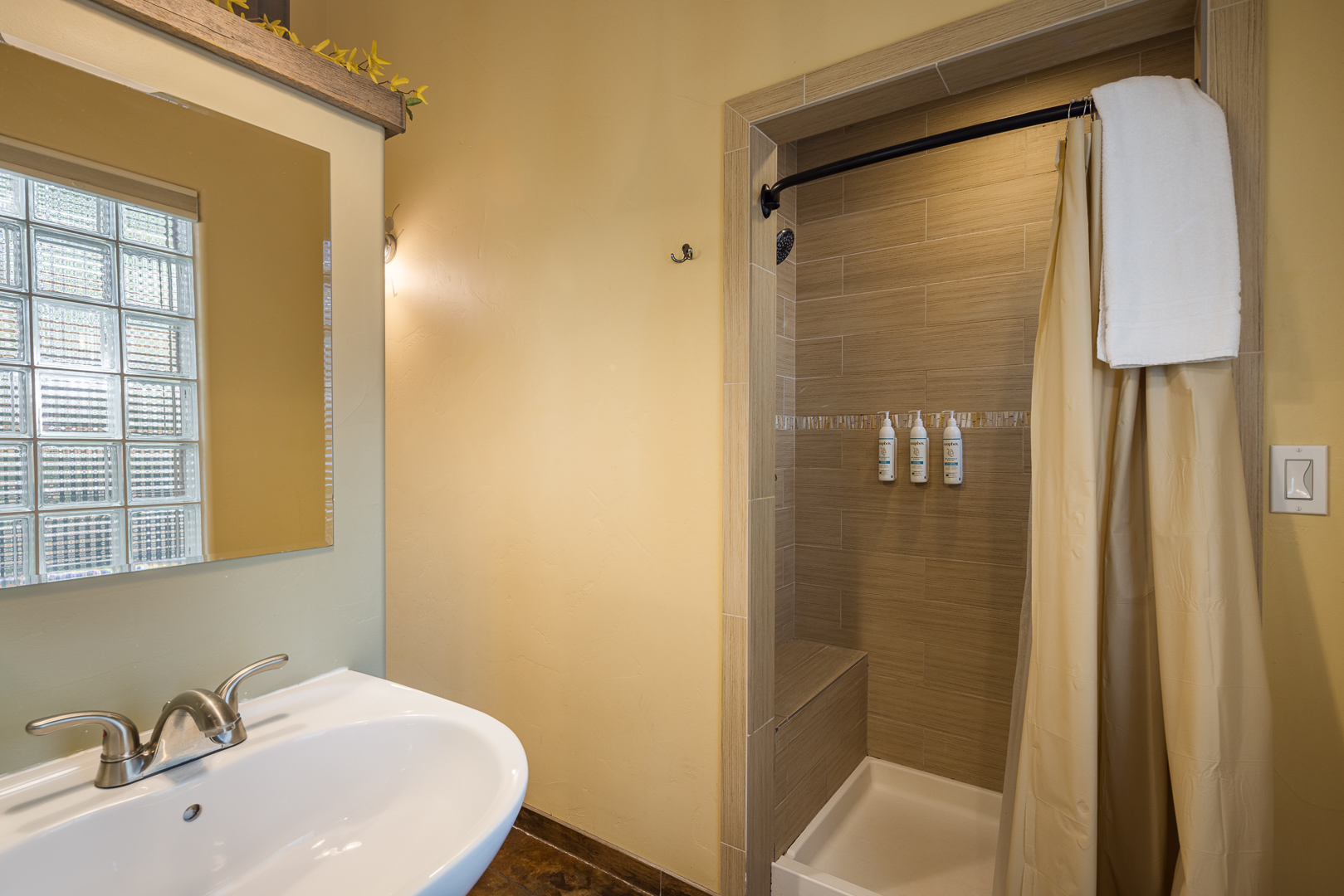 Full bathroom with walk-in shower- 3 bedroom unit
