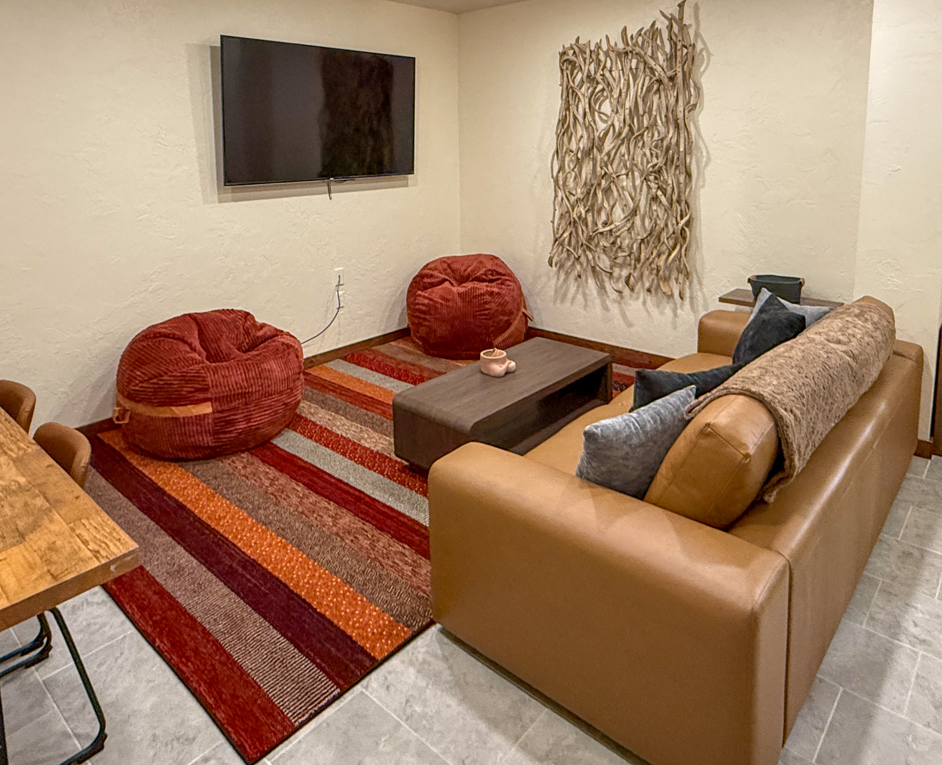 Family room has a smart TV and is stocked with fun games for everyone. 