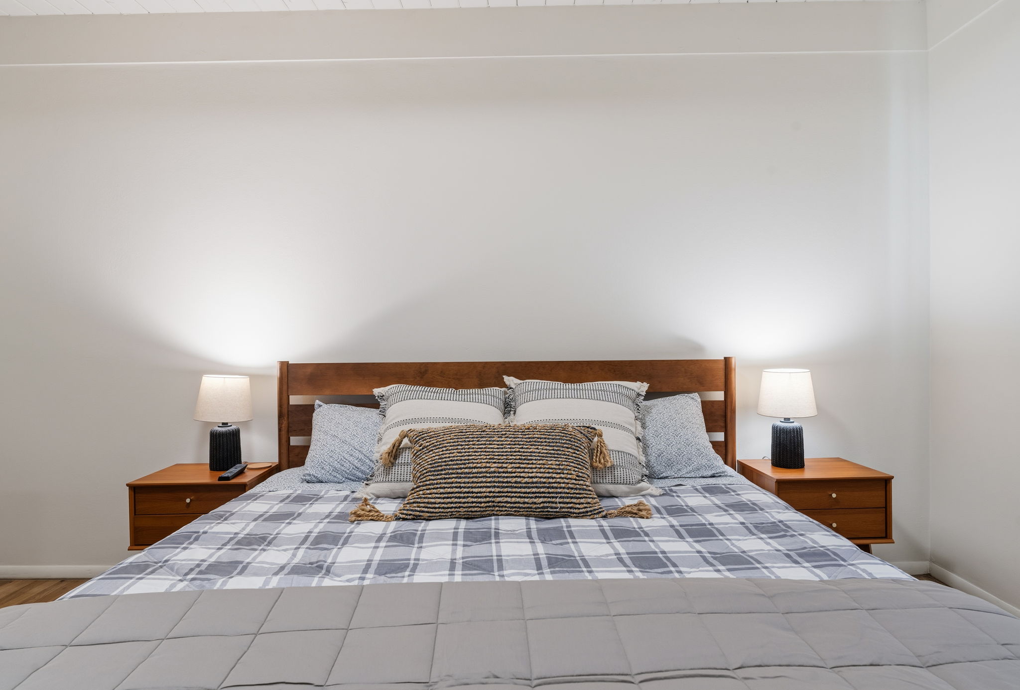 Stylish Queen bedroom with contemporary design and all the comforts of home