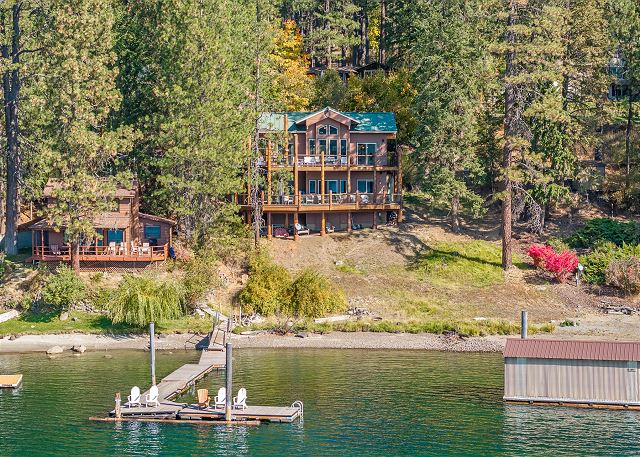 New Listing! The Ultimate CDA Lakehouse | Views, Private Dock & Decks