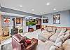 Lower level living room with Smart TV