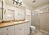 Ensuite bathroom to the Queen bedroom with a walk-in shower