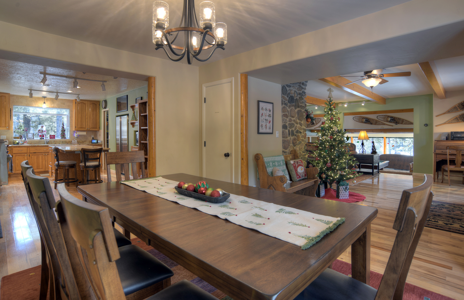 Spacious dining area with comfortable seating for the whole group.