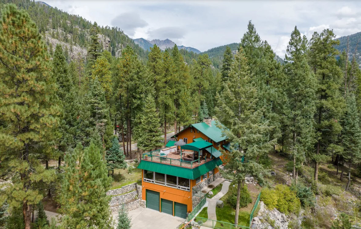 Private mountain retreat tucked among the pines with Vallecito Creek just below.