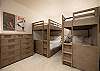 Fun bunk room with two twin-over-twin bunks sleeping four—kids and teens will love this space