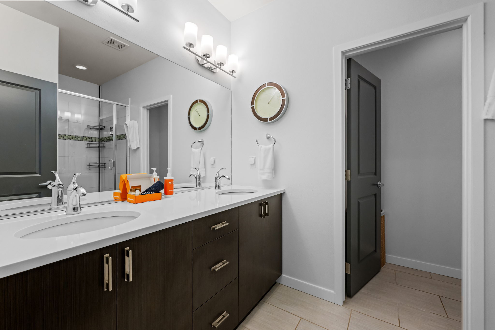 Modern bathroom vanity with ample storage and contemporary finishes