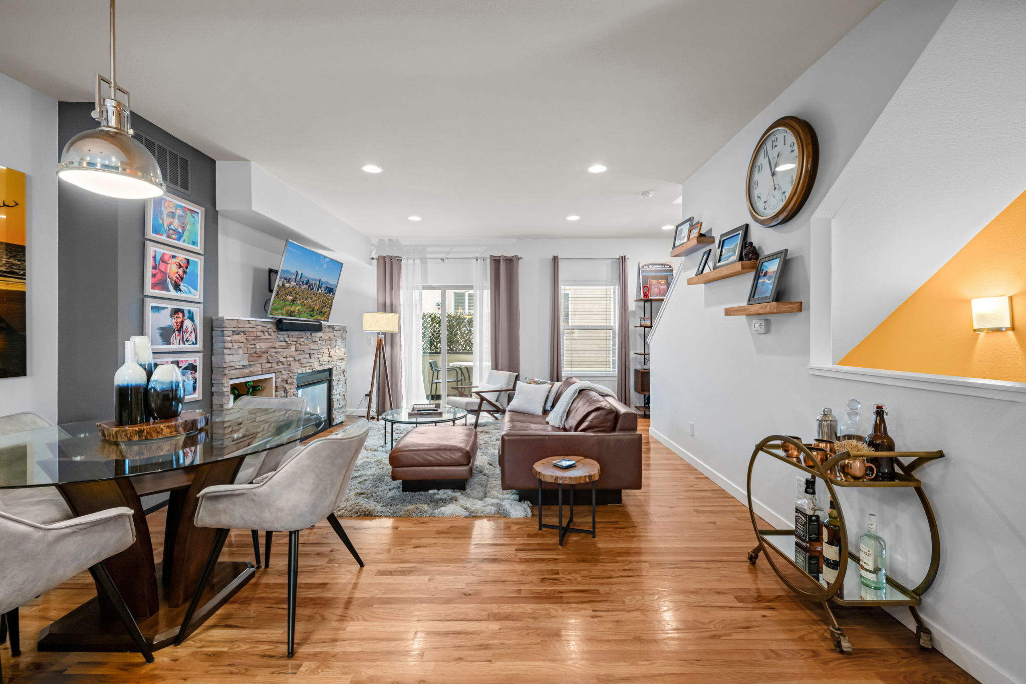 Welcoming entryway with hardwood floors—come home to comfort after a long day