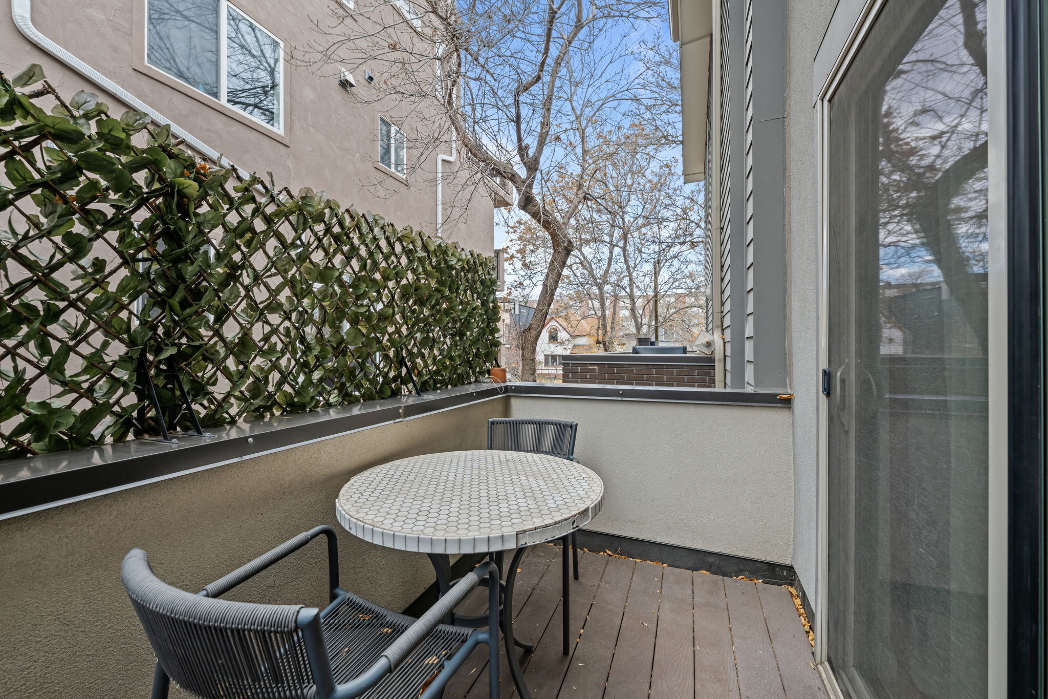 Private balcony with outdoor seating—perfect spot for morning coffee