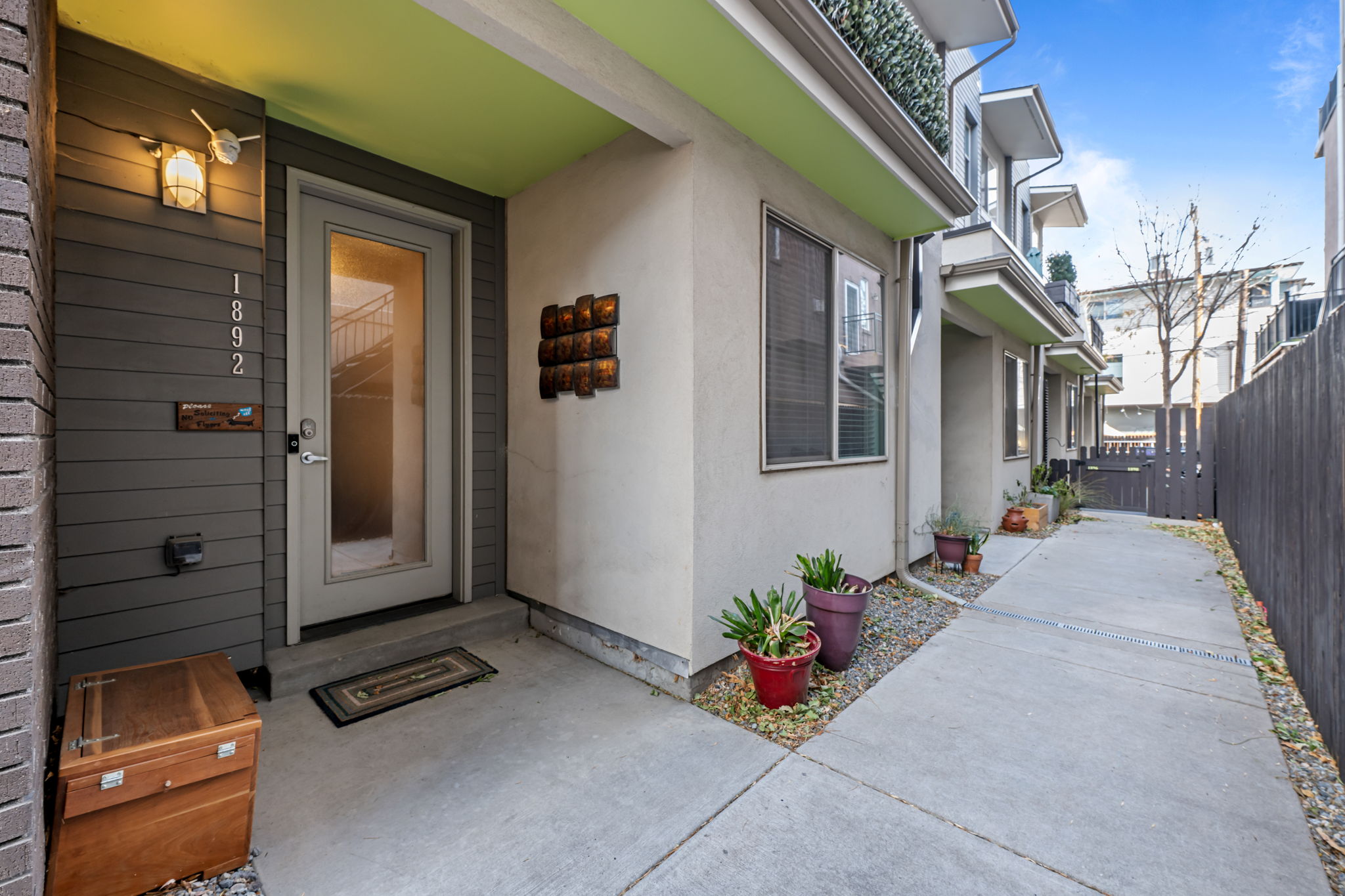 Private entrance with secure access and welcoming outdoor space