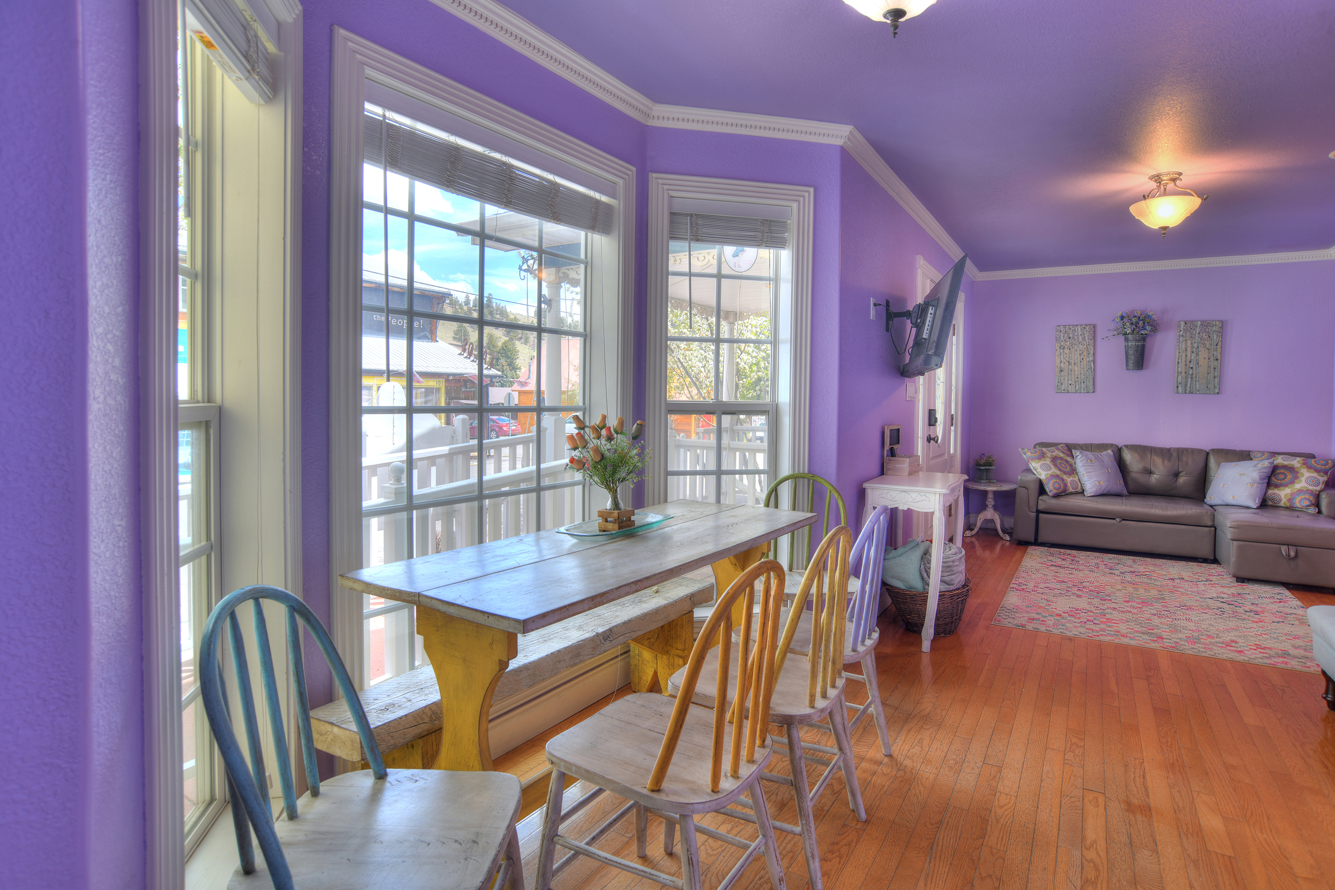 Dining area that is open to the living area.