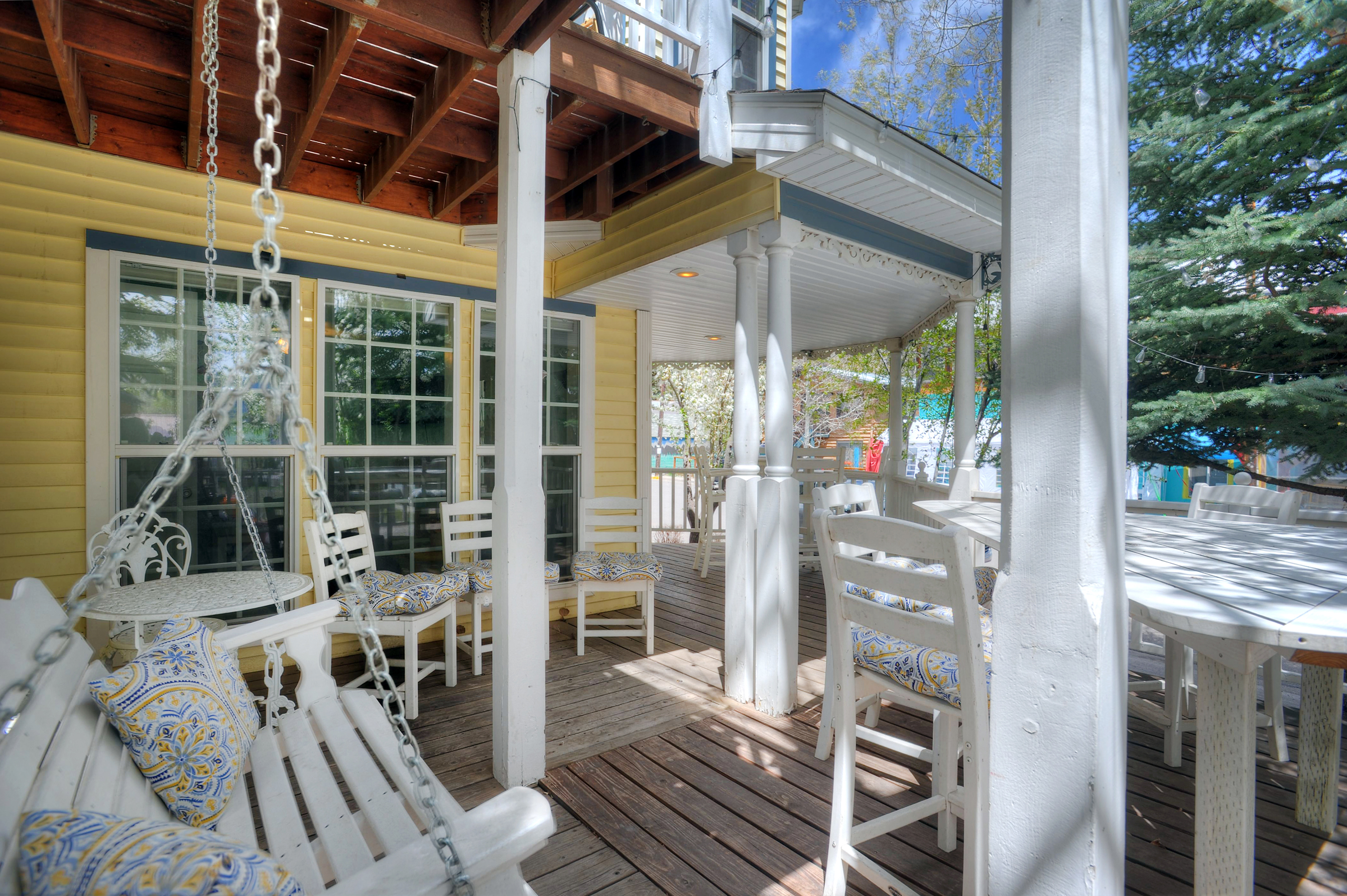 Enjoyed the shared outdoor deck of the Dusty Rose Inn. 