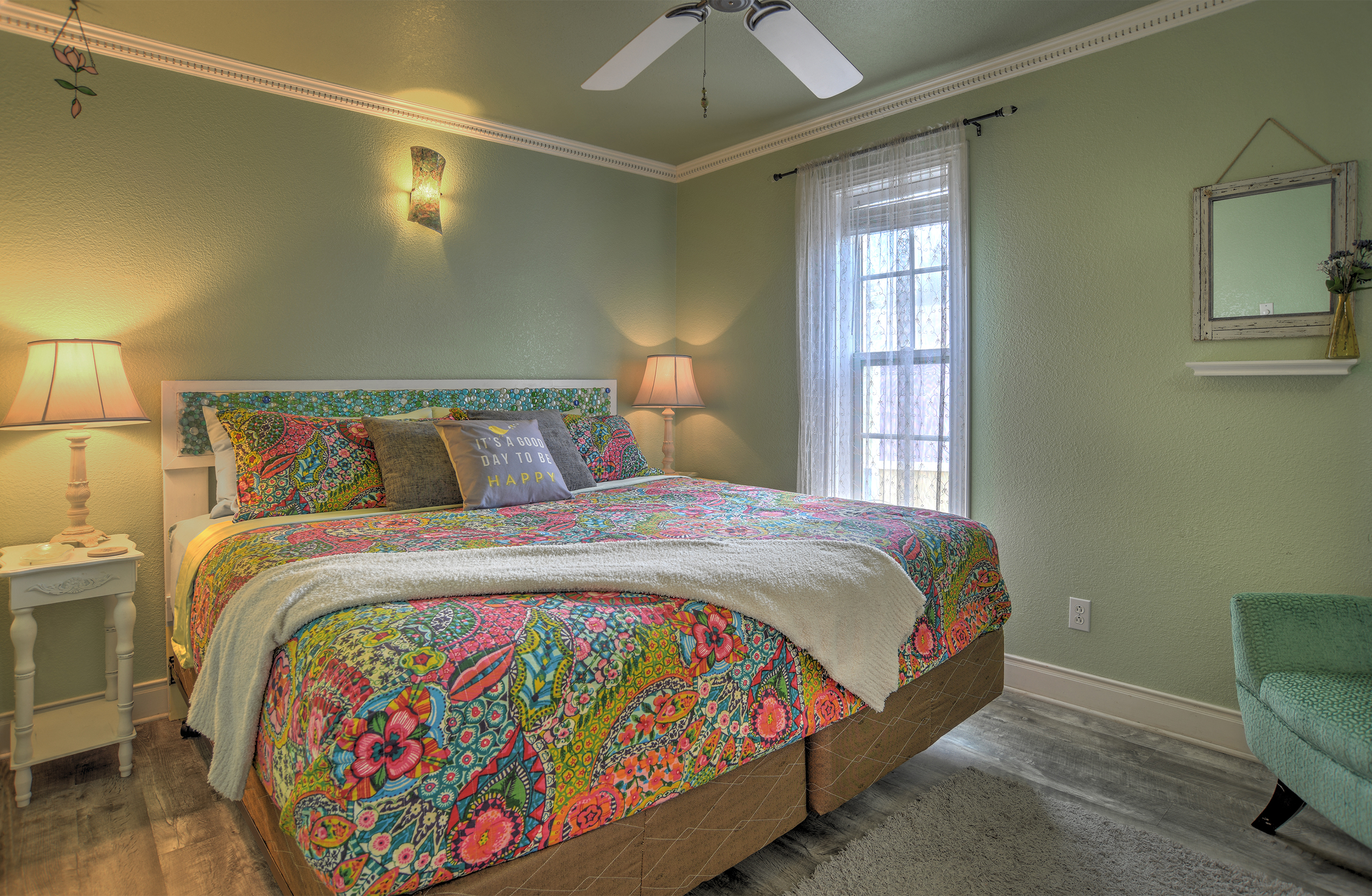 Main bedroom with a king bed.
