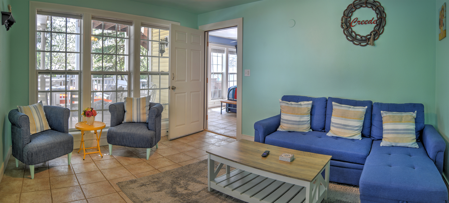 Enjoy our cozy living room with Smart TV