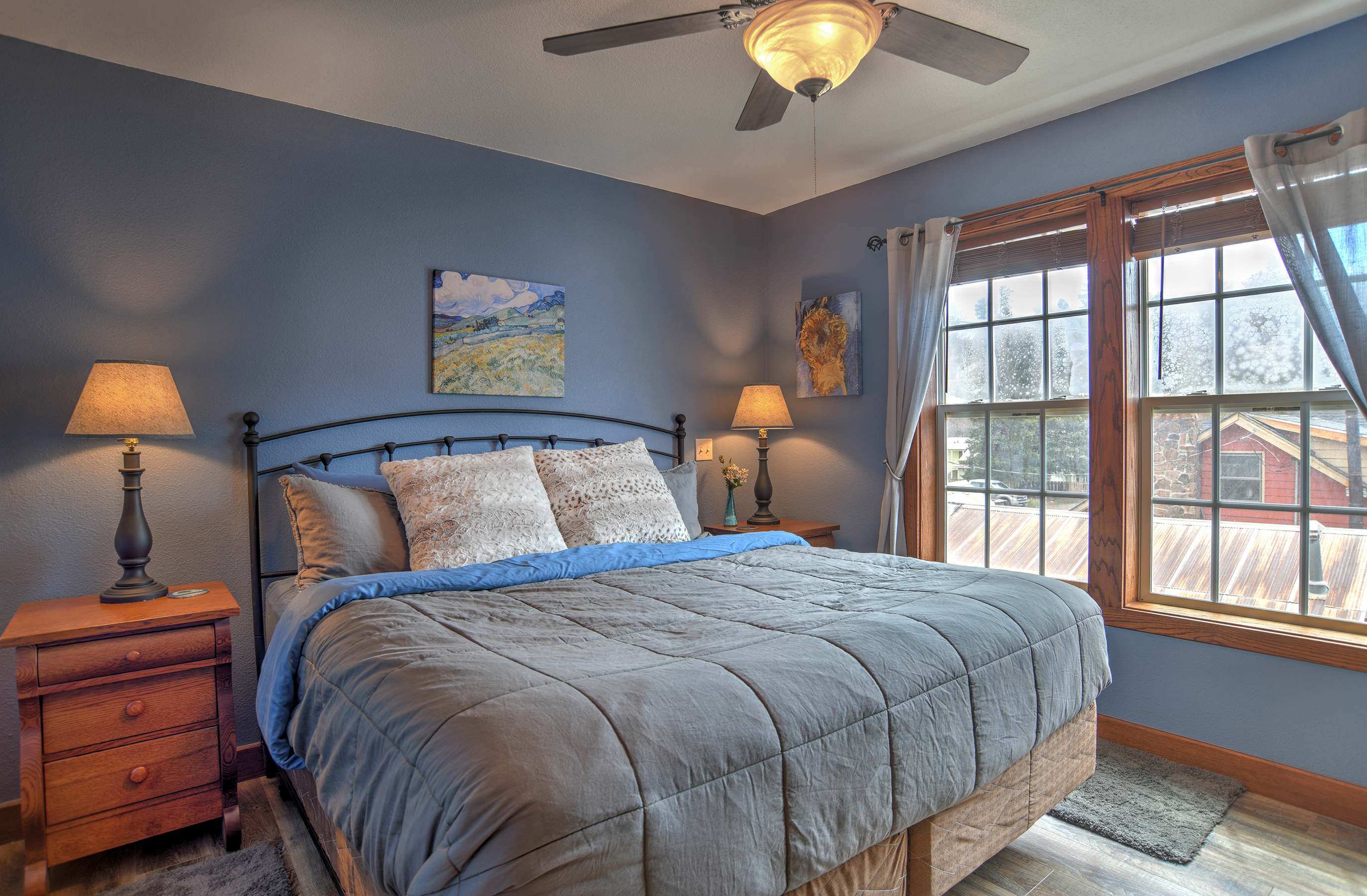 Main bedroom with king bed. 
