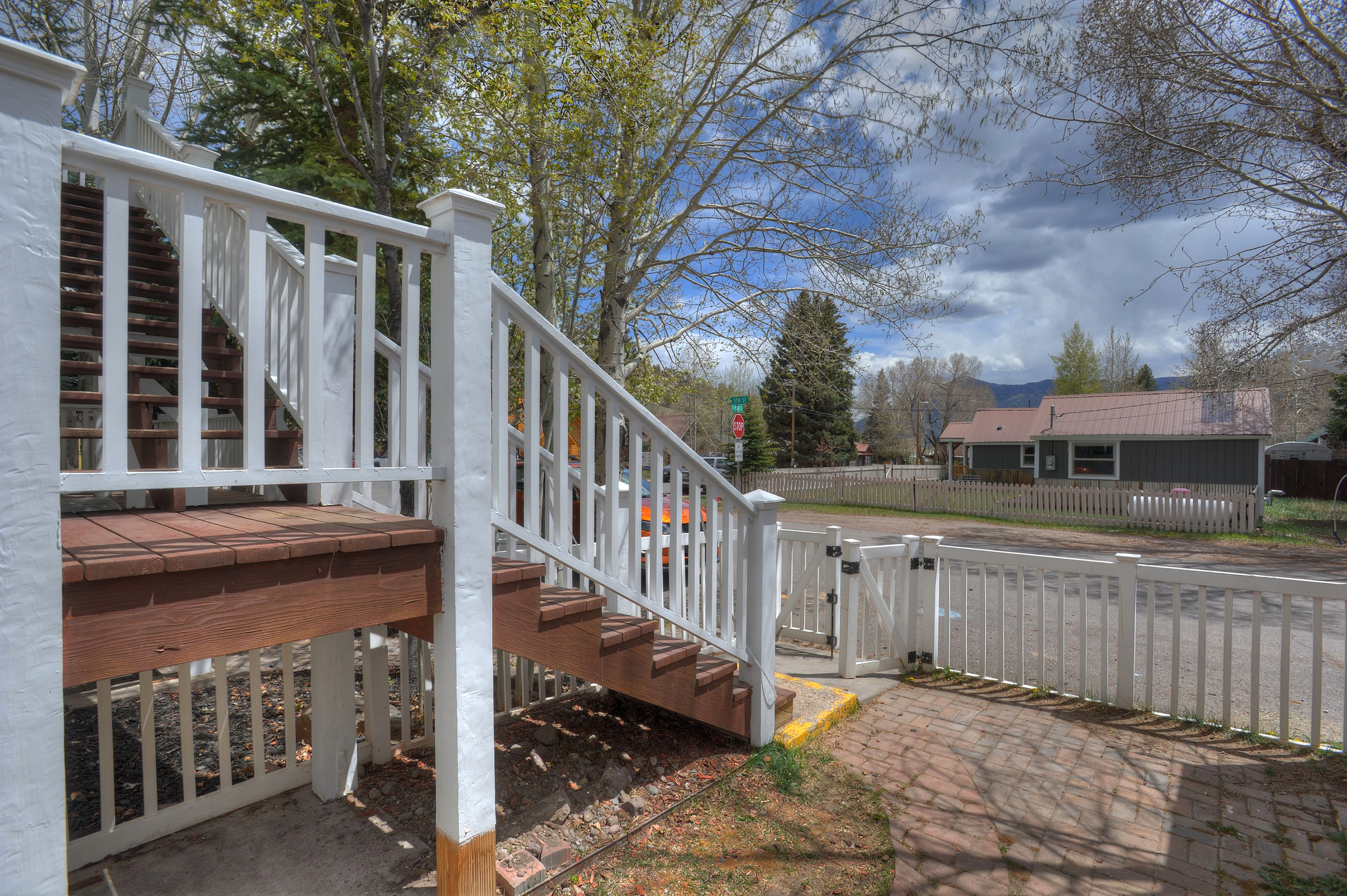 Access to the Roseview Loft is through the gate and up the stairs. 