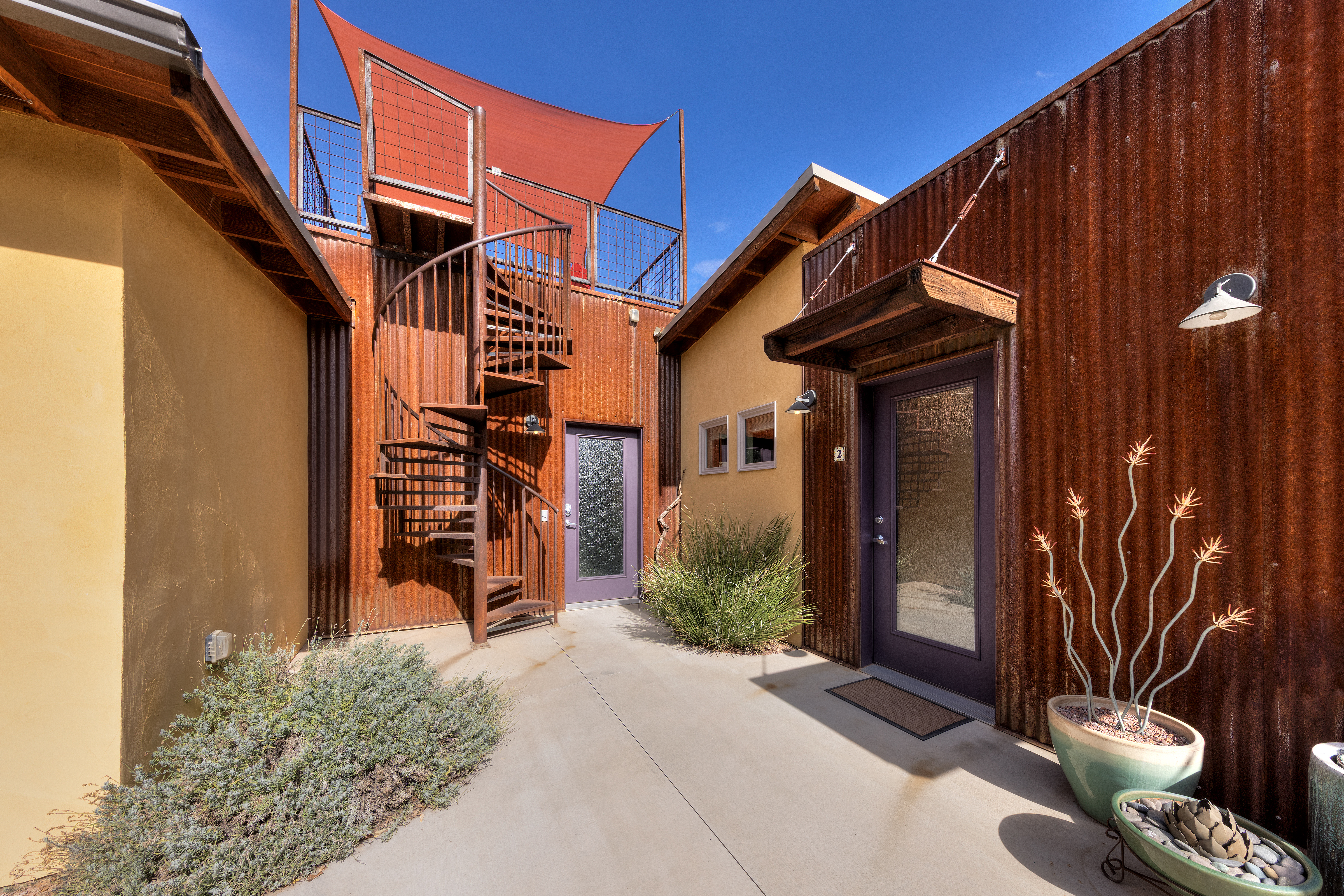 Stairs to rooftop deck
