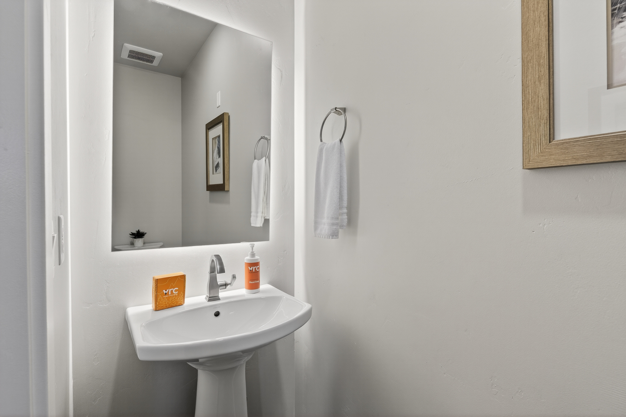 Half bathroom for added convenience 