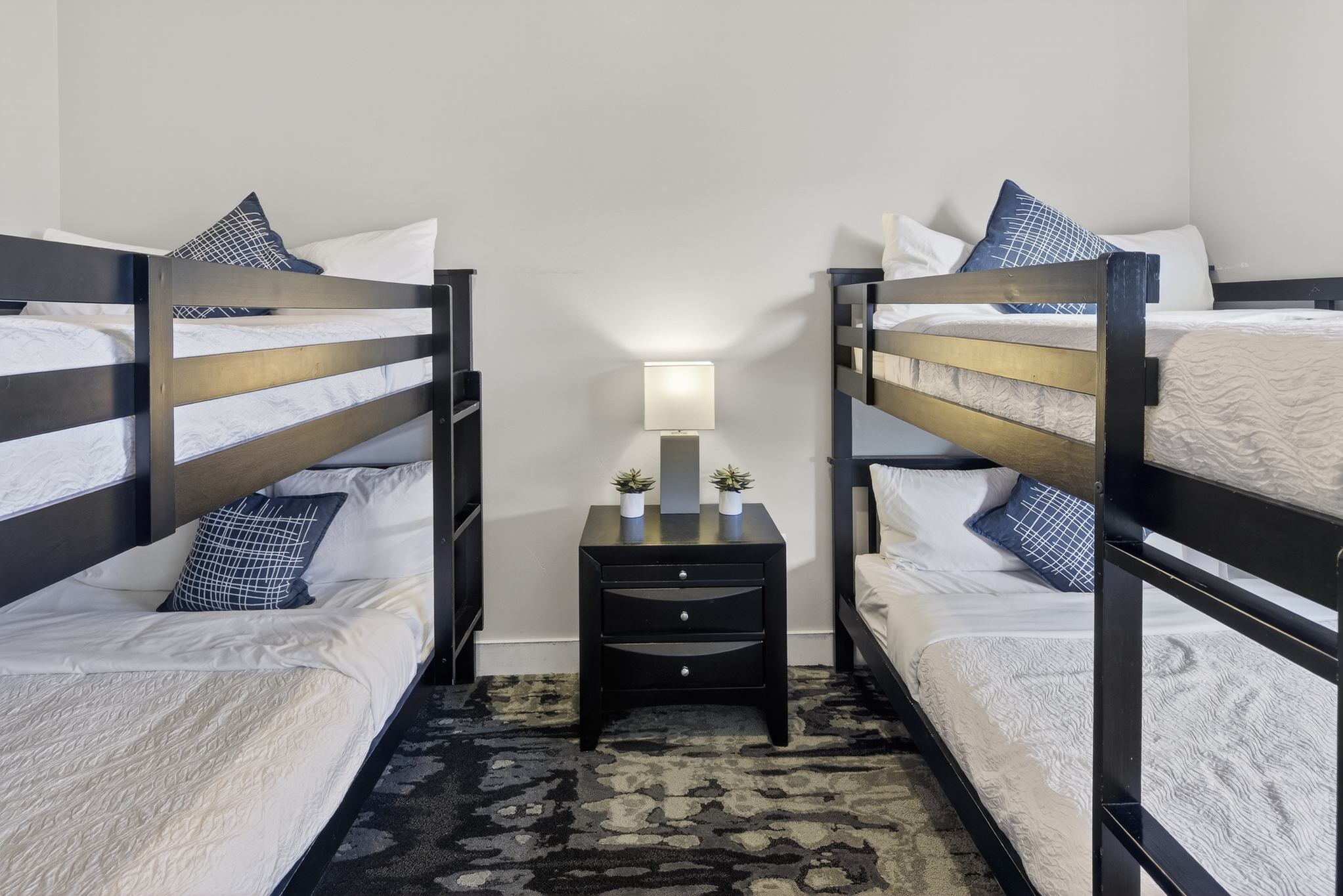 Bunk room with two full-over-full bunk beds, sleeping up to eight—kids'' and teens'' favorite hangout.