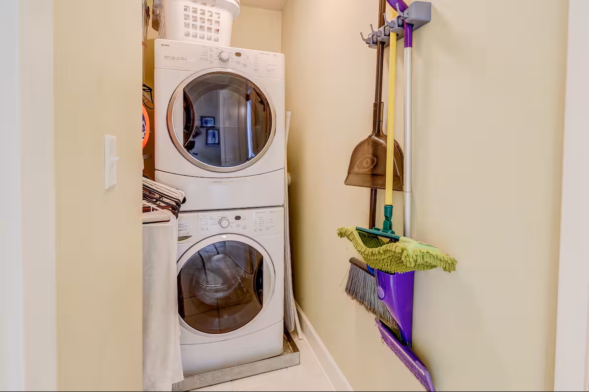 Pack light—washer and dryer included for your convenience!
