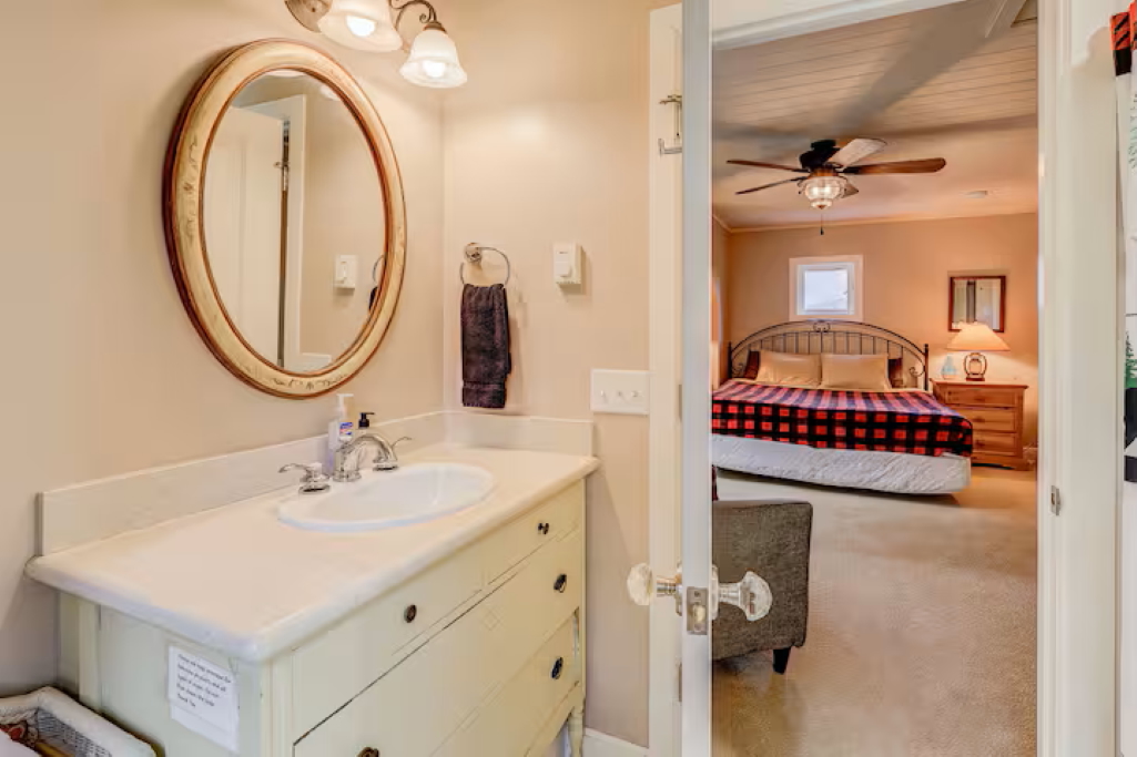 Fresh and functional full bathroom with a walk-in shower and contemporary design.

