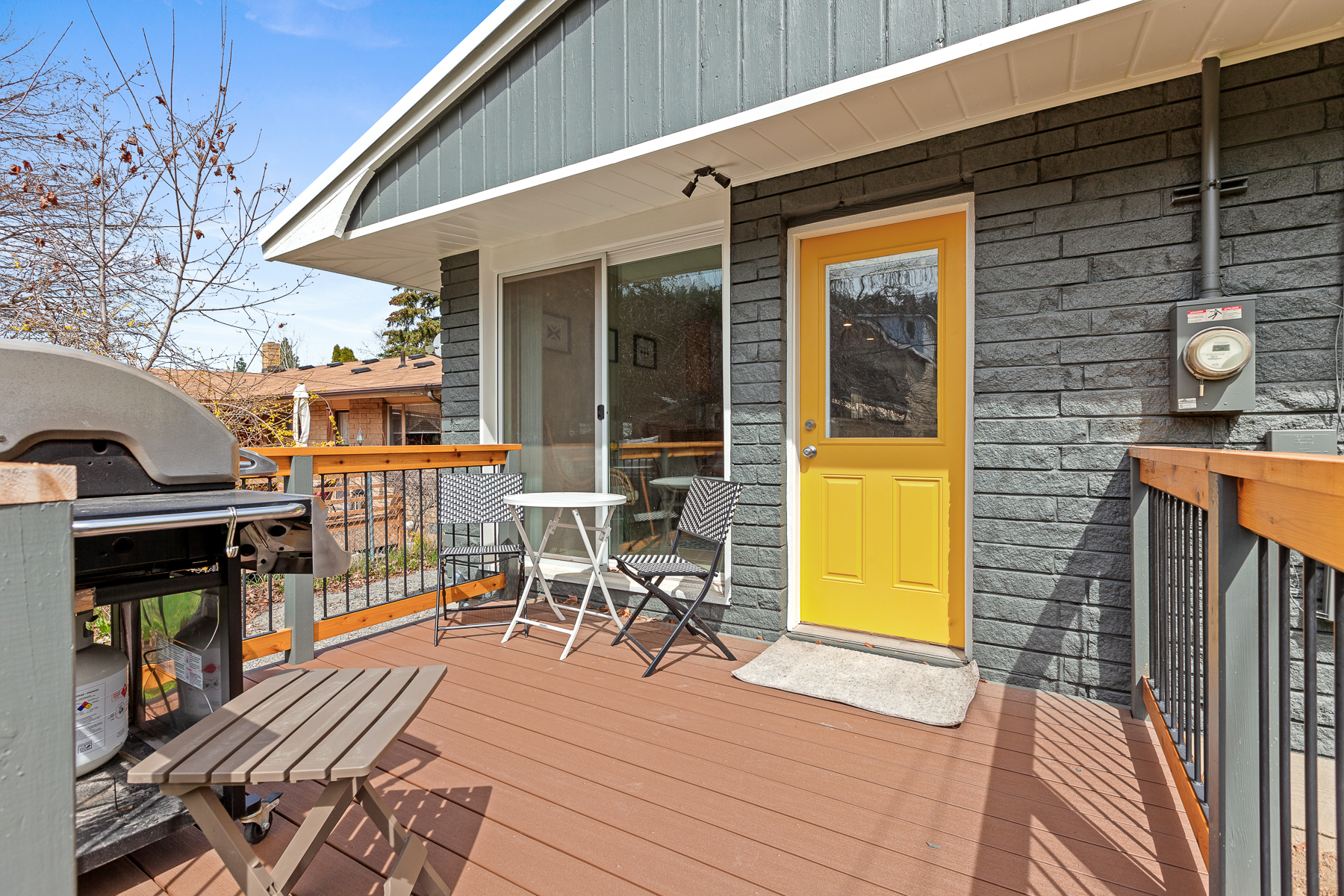 Private balcony with seating and BBQ Grill