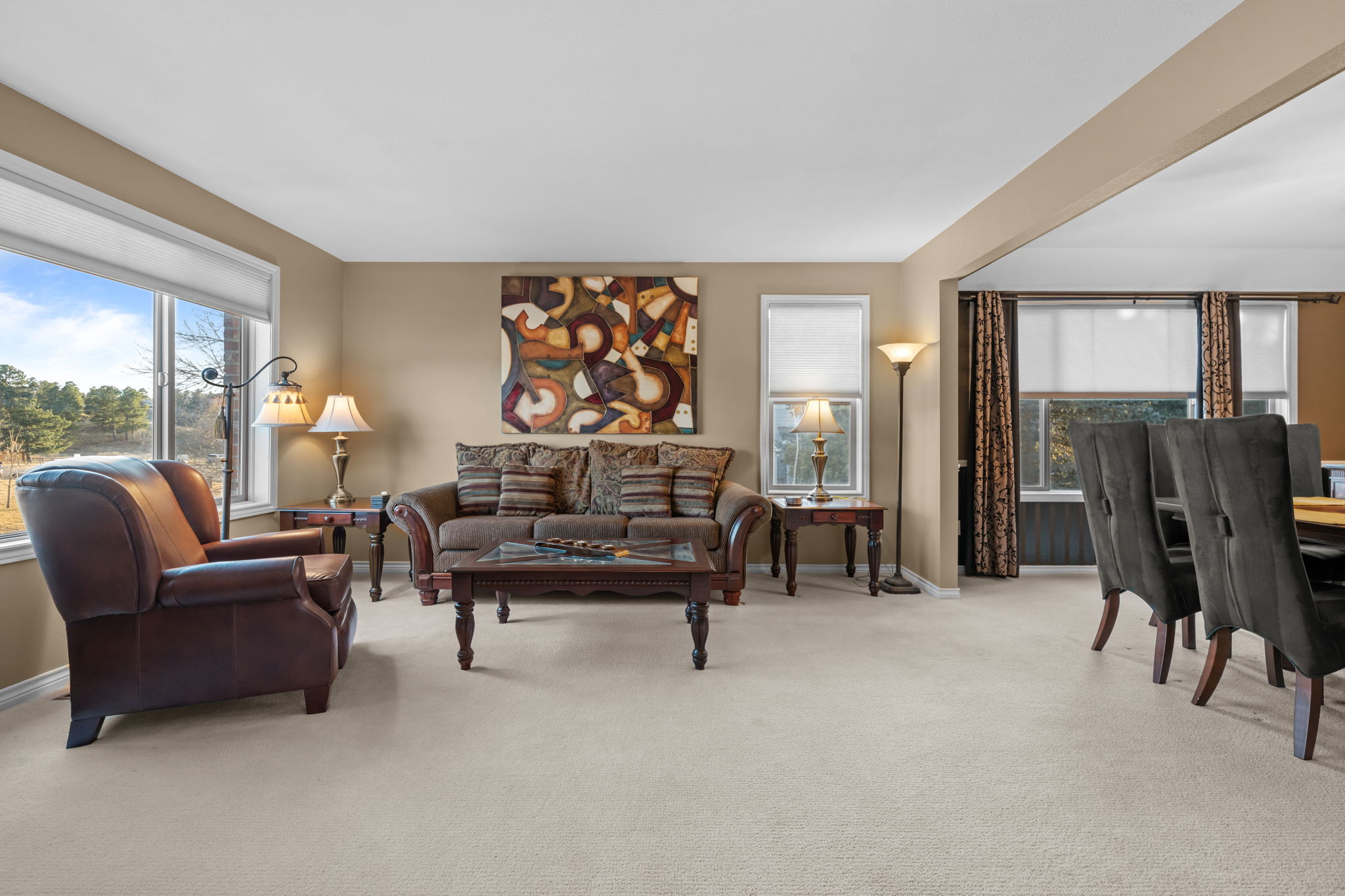 Second floor plan featuring primary suite and two additional bedrooms.Upper level floor plan showing the primary suite and two guest bedrooms.