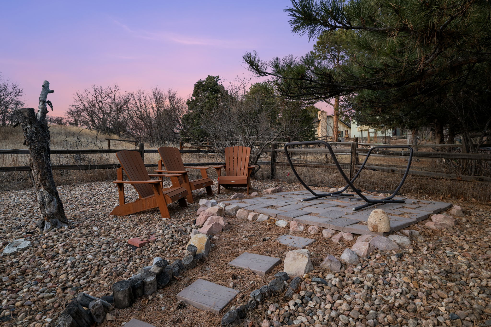 Sunset view of the surrounding Parker neighborhood with mountain views.