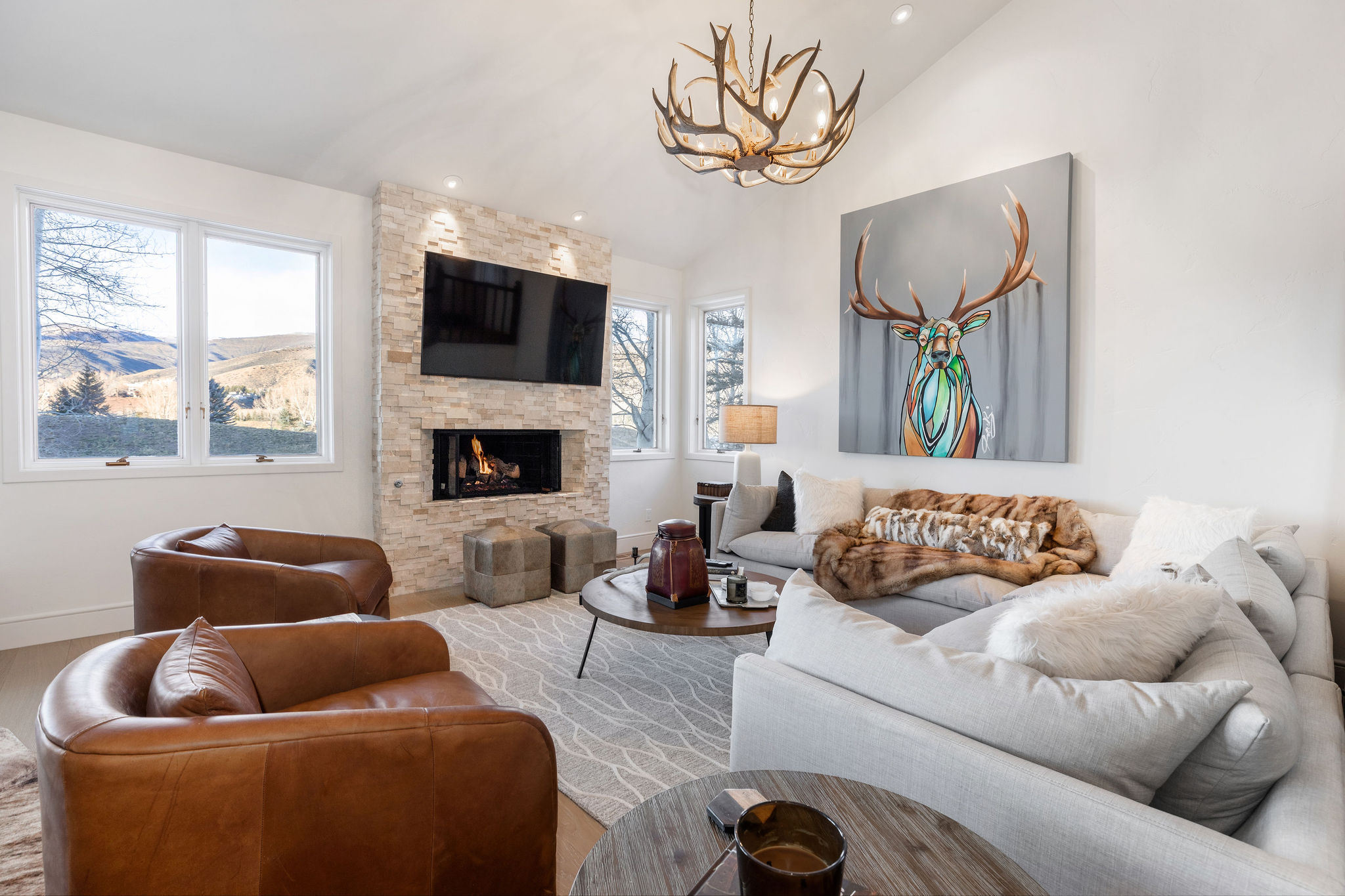 Cozy up in style- this living room is perfect for relaxation and gathering.
