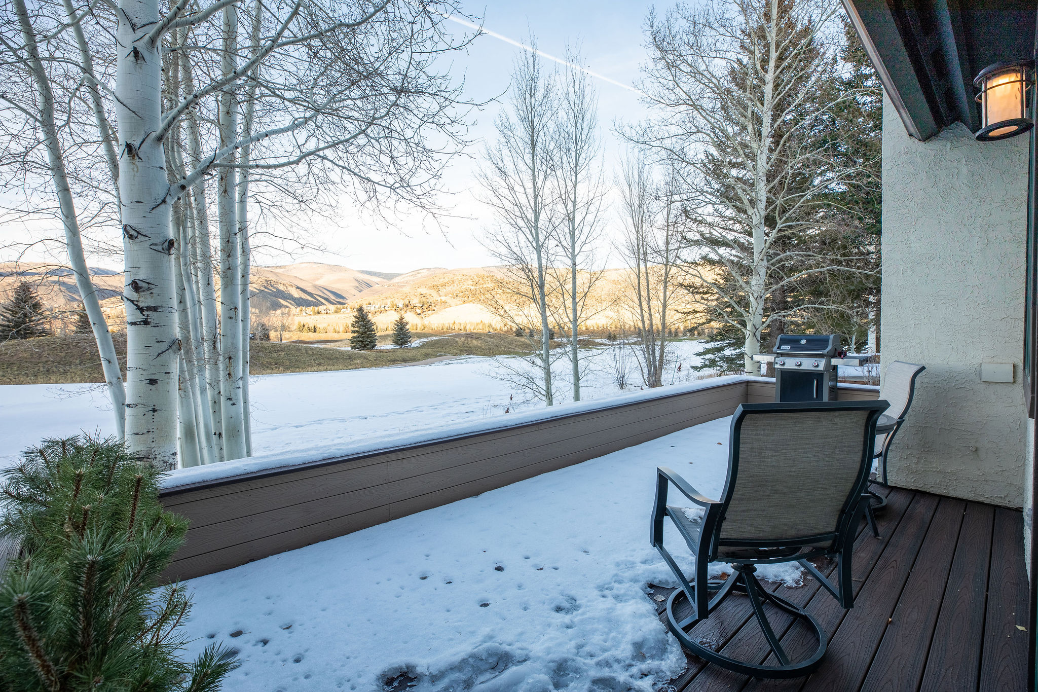 Gorgeous patio with golf course and mountain views