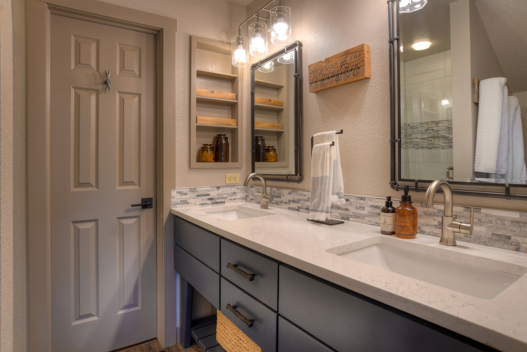 Full bathroom with walk-in shower