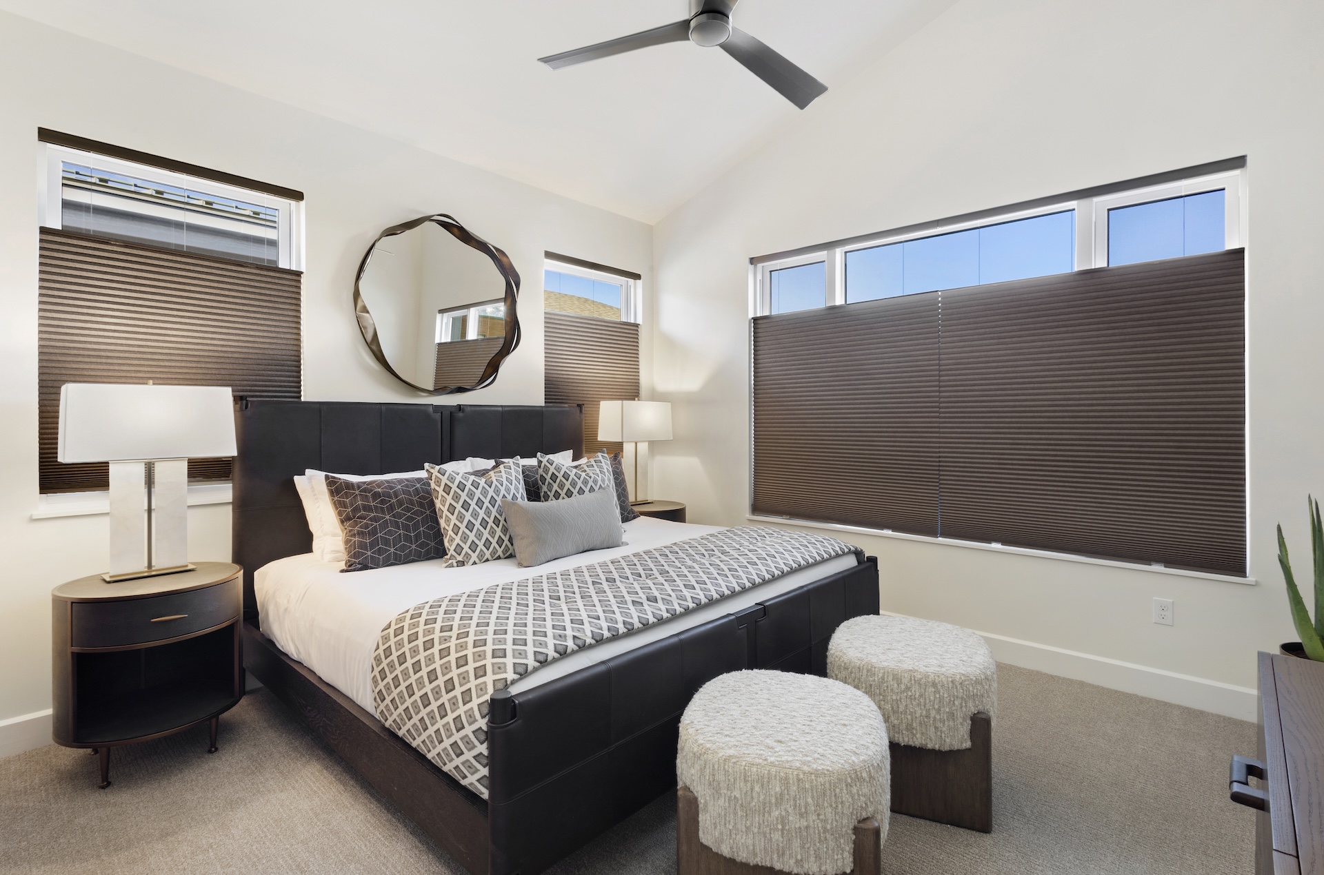 Unwind in this spacious king bedroom with a Smart TV—comfort and entertainment in one. 

