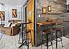 Small dining table and bar for 2. 