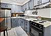 Full kitchen with everything you need to cook during your staty. 