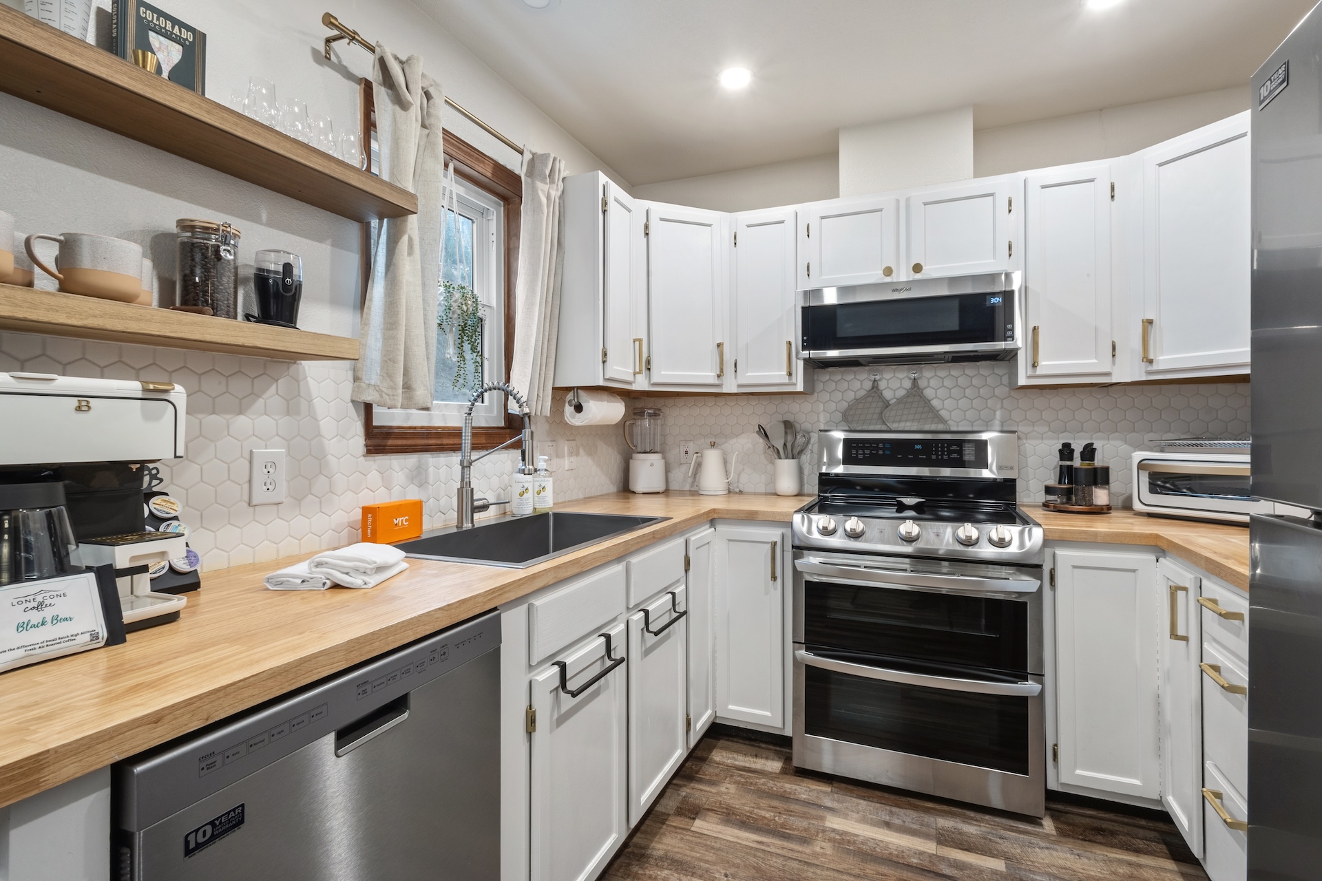 Whip up your favorite meals in this beautifully designed kitchen