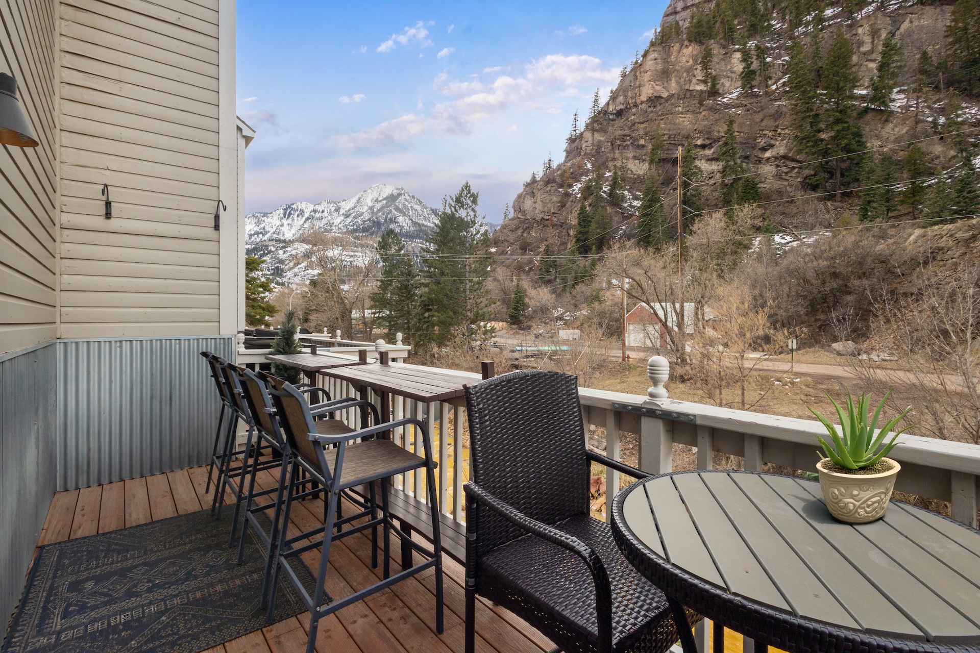 Back deck with gorgeous mountain views