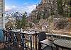 Back deck with gorgeous mountain views