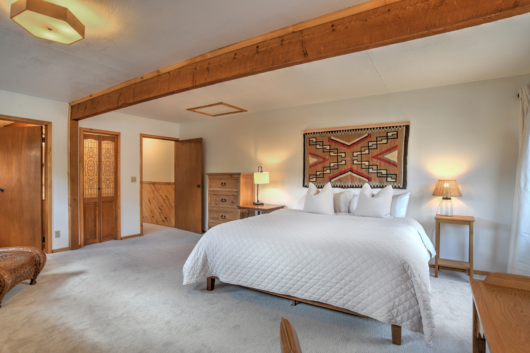 Upstairs king bedroom with ensuite bathroom.