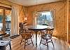 Dining area off open kitchen and living room. 