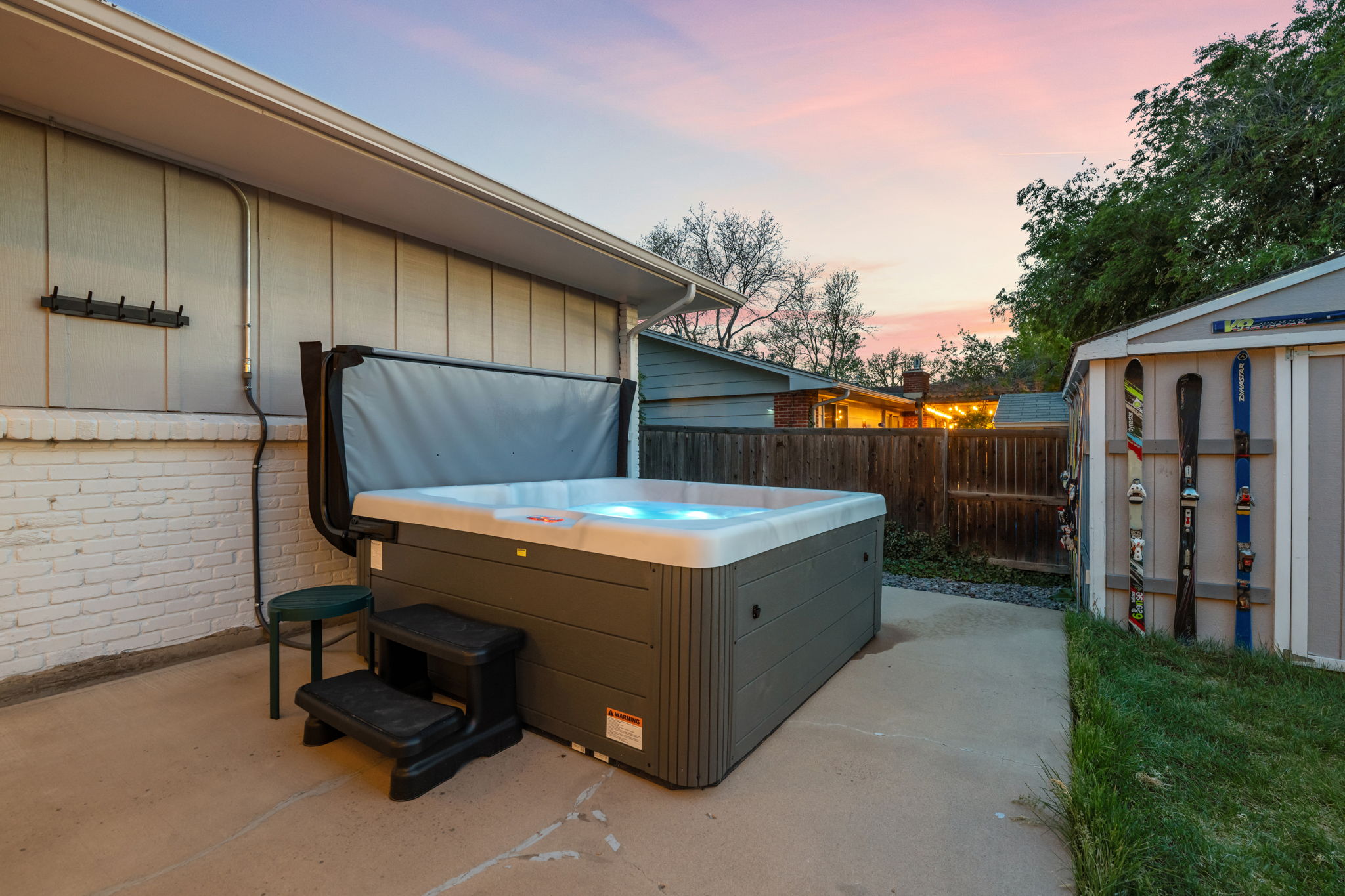 The private hot tub is a perfect spot to relax and recharge.