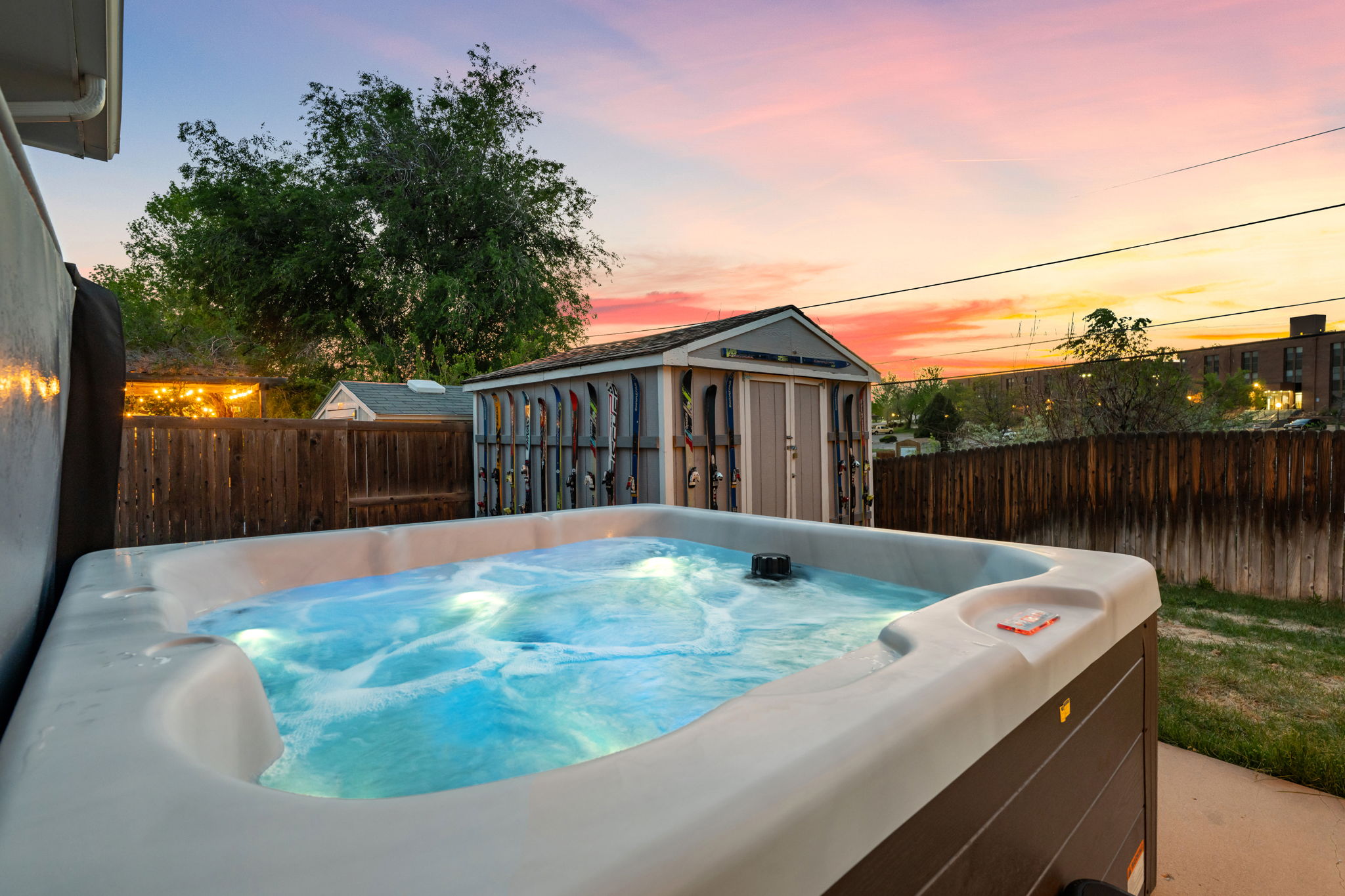 The private hot tub is a perfect spot to relax and recharge.